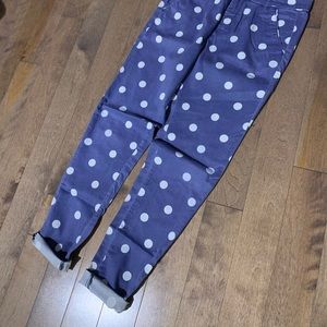 Zara Blue Polka Dot Straight Leg Pants